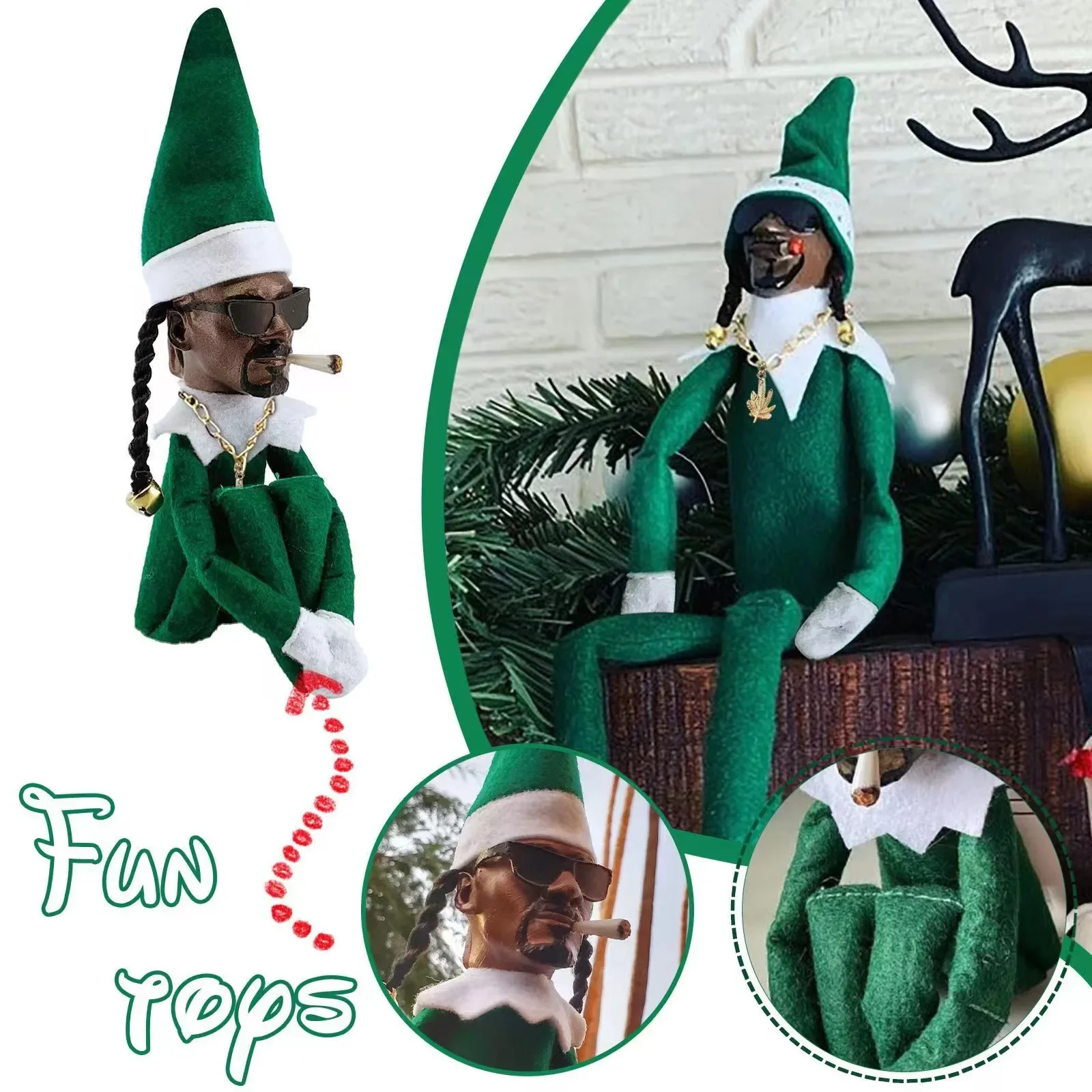 Christmas Elf Non Woven Smoking Doll Christmas Gift Ornaments Home Yard Design and Decoration