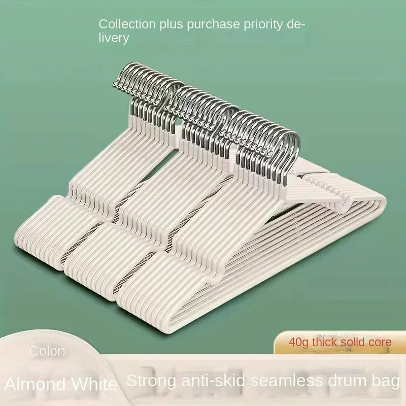 Perchas de ropa de 20 piezas con diseño antideslizante, percheros sin rastro, perchas duraderas resistentes para abrigos