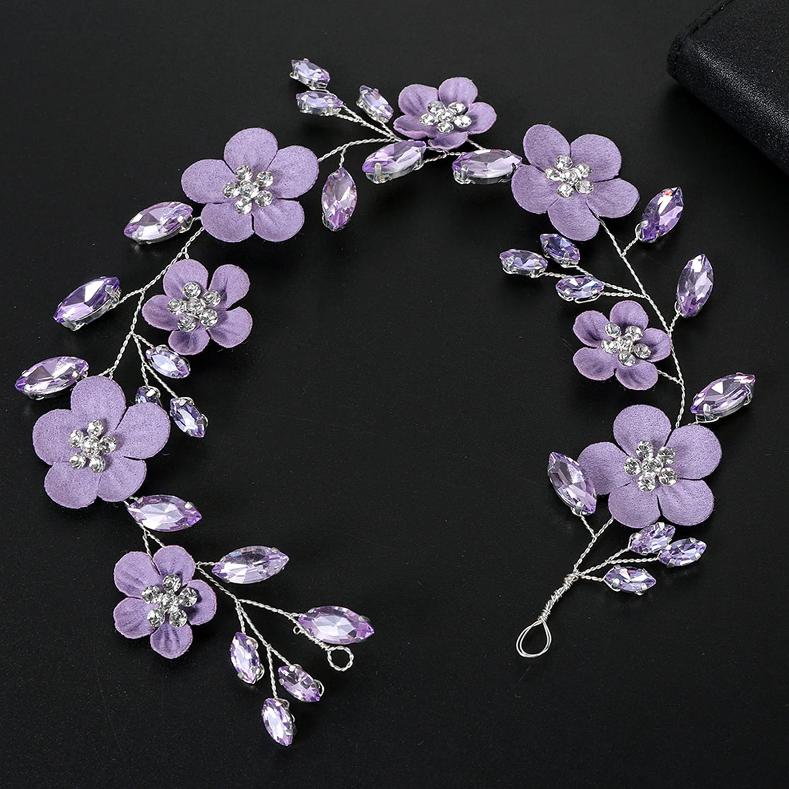 

Мягкая цепочка-повязка на голову со стразами и цветами, украшение для волос из сплава, аксессуары для вечеринок и свадеб для женщин и девушек