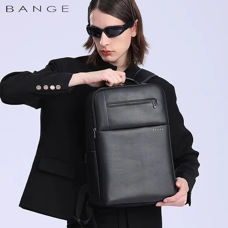 BANGE Business Backpack Men Fashion 15.6 in Laptop Backpack Work Man Bag Unisex Black Male Backpack Mochila Waterproof