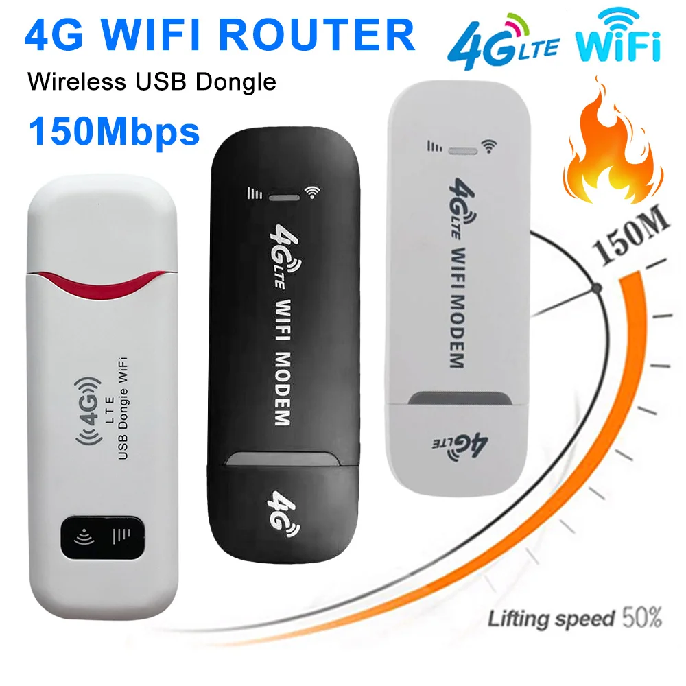 Router WIFI mobile 4G 150Mbps 4G LTE Dongle USB wireless Modem Stick Scheda SIM Hotspot tascabile WiFi a banda larga per Home Office