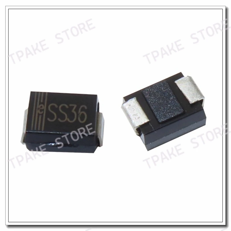 50PCS SS36 SR360 3A/60V SMB DO-214AA SMD Schottky Diodes