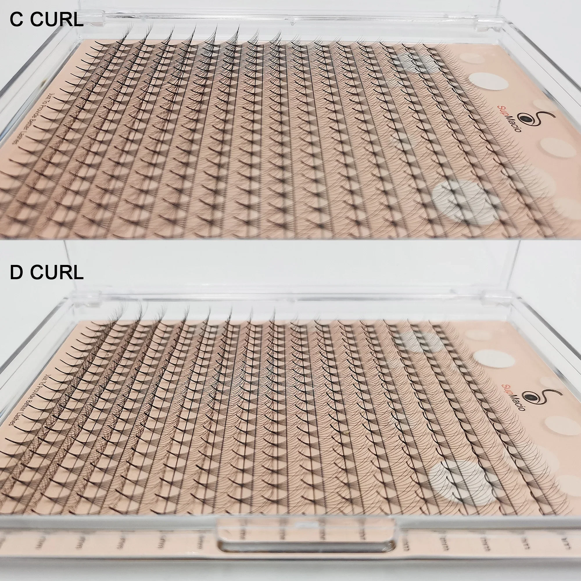 Supmacio pré-fabricado fãs volume russo cílios 14/15/16mm comprimento longo pré feito volume fãs seda volume macio cílios extensão