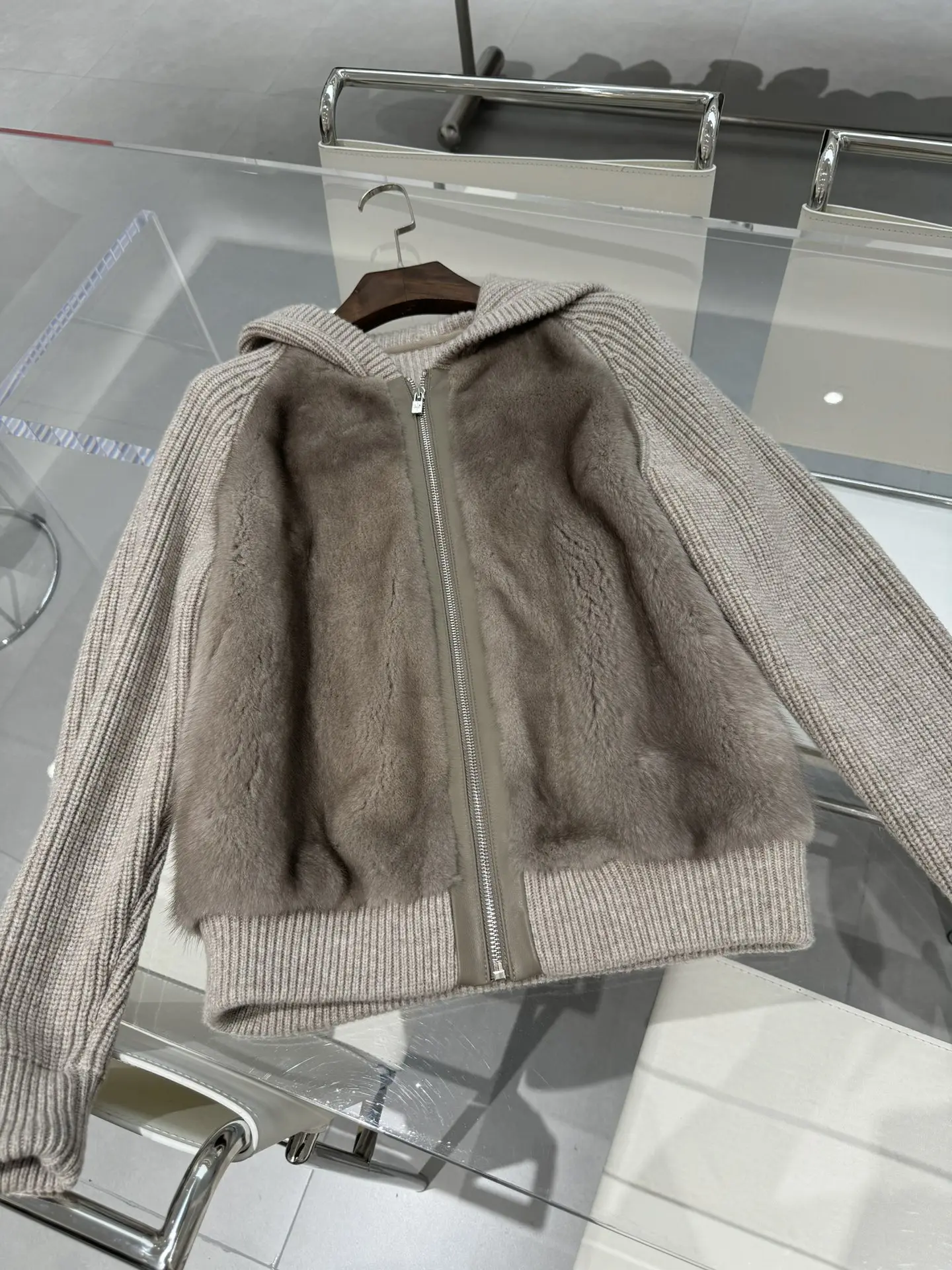 

women's fashion luxury coat autumn winter new female high quality Mink fleece knitted jacket 3 colors