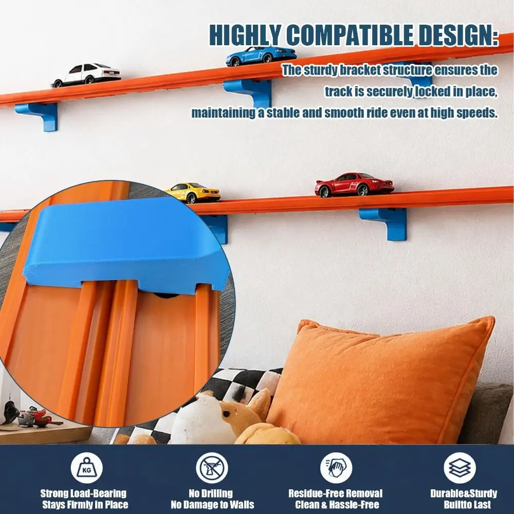 1/5PCS Plastic Track Mounting Bracket Single-Lane Compatible Double-Lane Compatible Wall Track Bracket Easy Installation