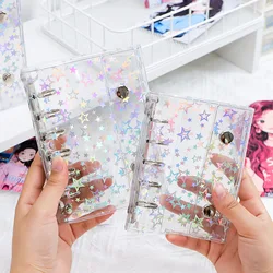 M5 A6 A7 Transparent Laser Star Loose Leaf Binder Cover Journal Sketchbook Accessories Diary Office Supplies