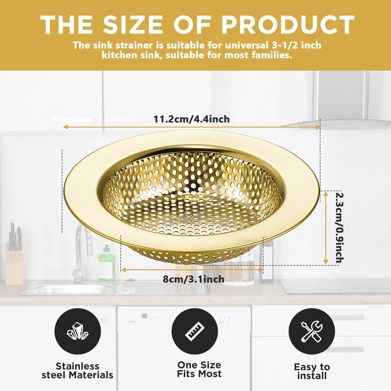 2 PCS Kitchen Sink Filter Stainless Steel Sink Leakage Sewer Washing Basin Filter Kitchen Residue Filter