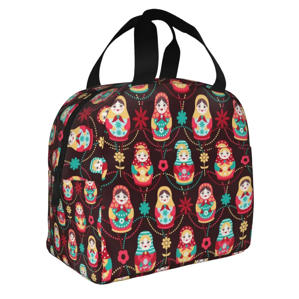 Matryoshka Dolls Russian Doll Insulated Lunch Bag for School Office Russia Folk Art Portable Cooler Thermal Lunch Box