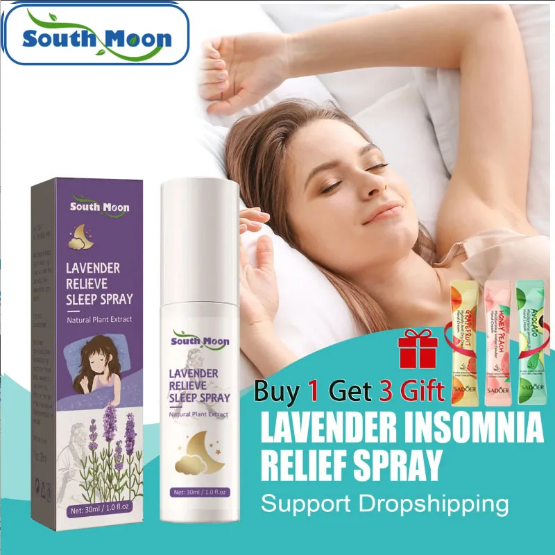 

Lavender Insomnia Spray Natural Plant Extract Relieve Stress Soothing Nerves Essential Oil to Help Enjoyable Sleep Health Care