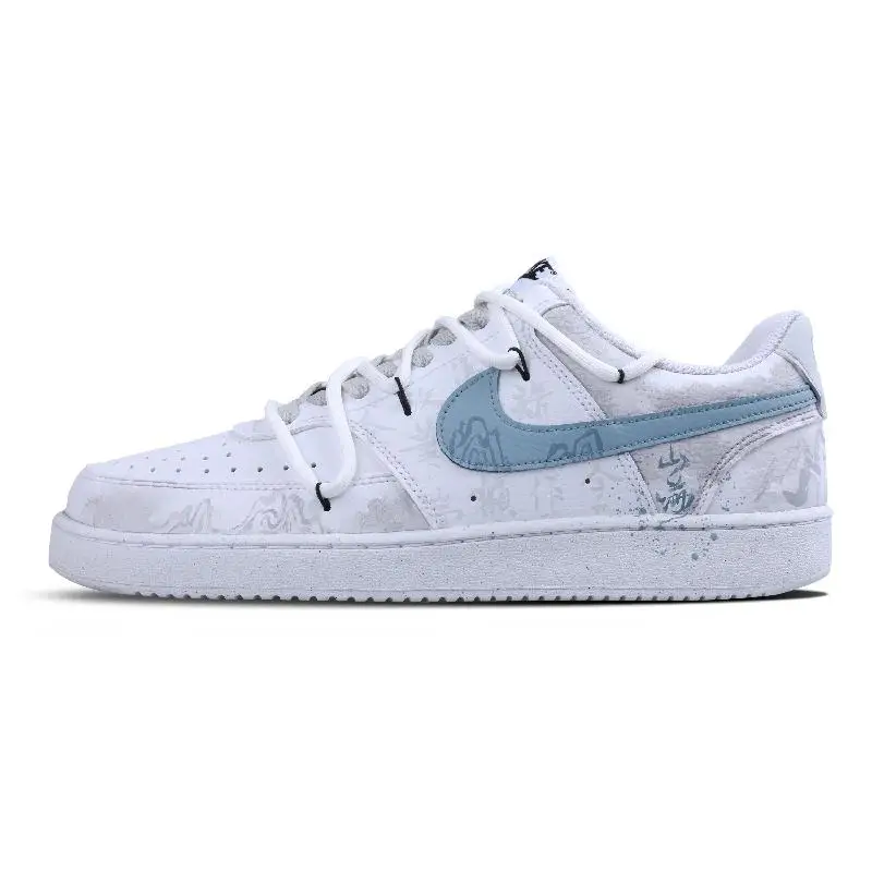 

【Настроить】Nike Court Vision 1, обувь для скейтбординга, унисекс, низкие белые/синие кроссовки, DH2987-110