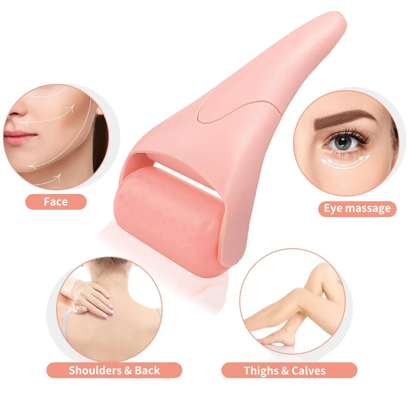 2 pc/set portátil facial rolo de gelo dispositivo massagem compressa gelo ferramenta cuidados rosto raspagem placa massagem poros limpo beleza massageador