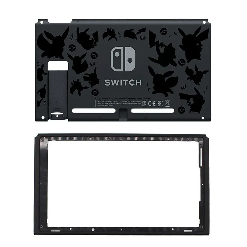 Caja de interruptor, cubierta trasera negra, carcasa de repuesto, carcasa inferior para accesorios de Nintendo Switch, placa trasera con marco