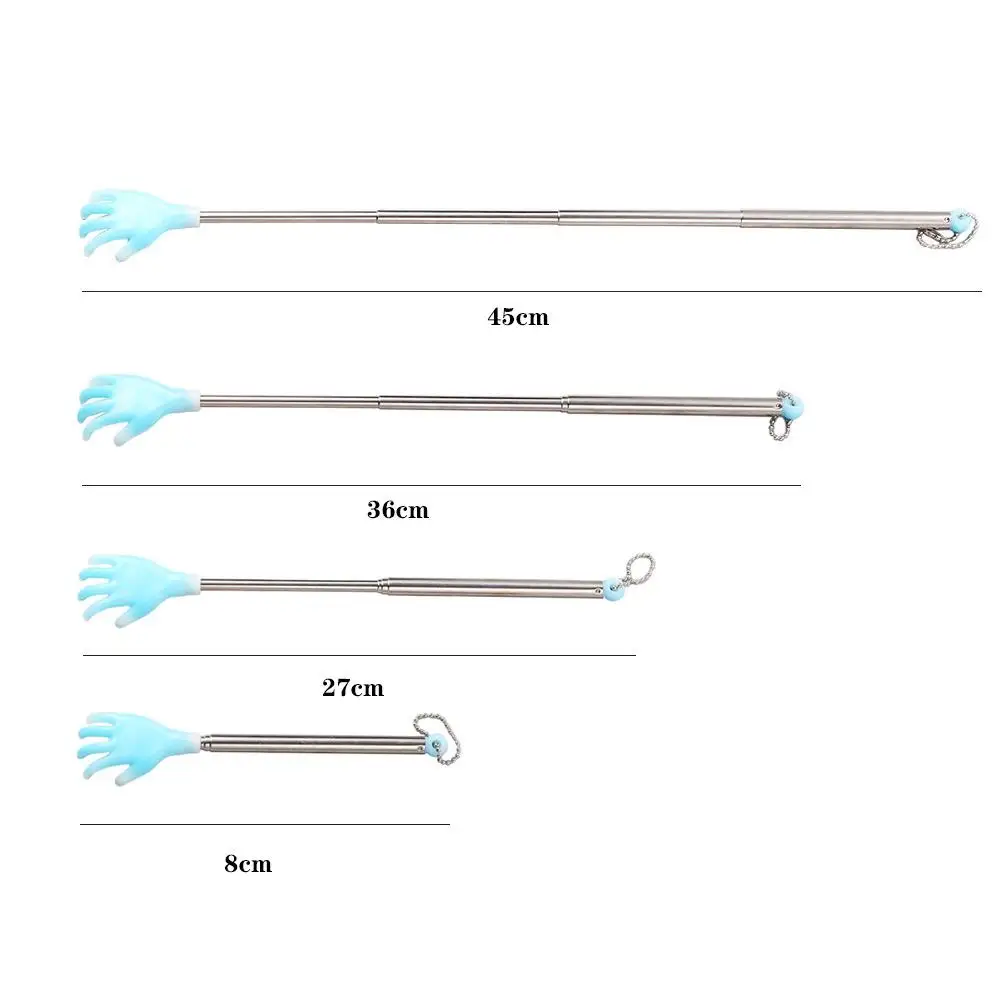 Five finger shape Blue Yellow PP Scratching Backscratcher Extendable Massage Stick Telescoping Back Scratcher Finger-Like