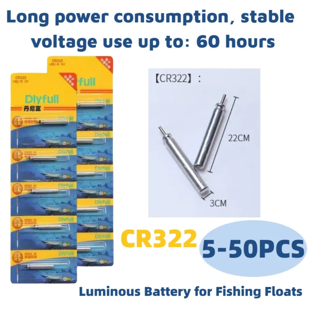 topNew 5-50pcs CR322 Luminous Battery for Fishing Floats: Essential Night Fishing Accessories and Tackle Electronics CR322