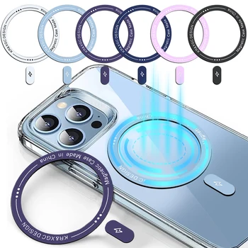 Anneau métallique magnétique auto-adhésif, feuille de fer autocollante pour Apple IPhone 15 14 13 12 pour anneaux de chargement magnétiques sans fil Magsafe