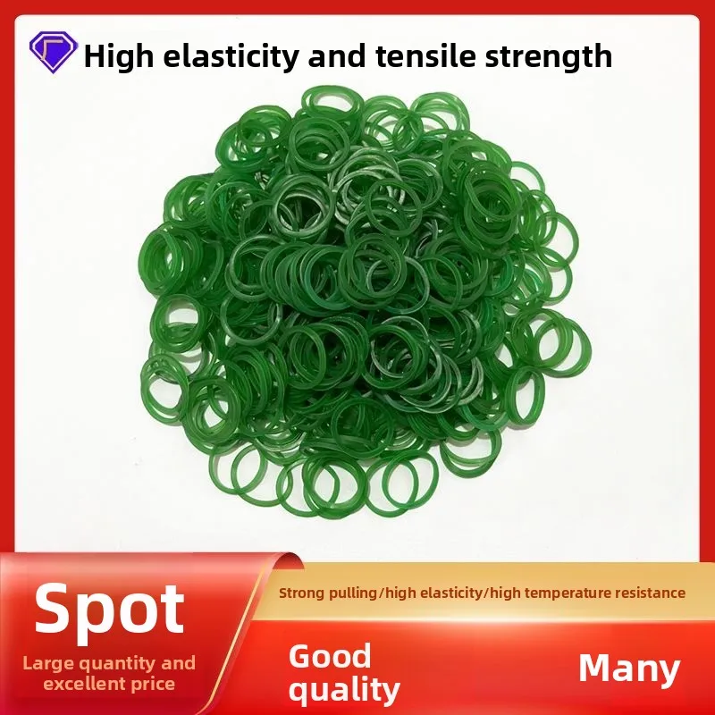 50g/roll Green Rubber Bands, High Elasticity Disposable Rubber Loops, Durable Stretchable Green Elastic Hair Bands for Daily Use