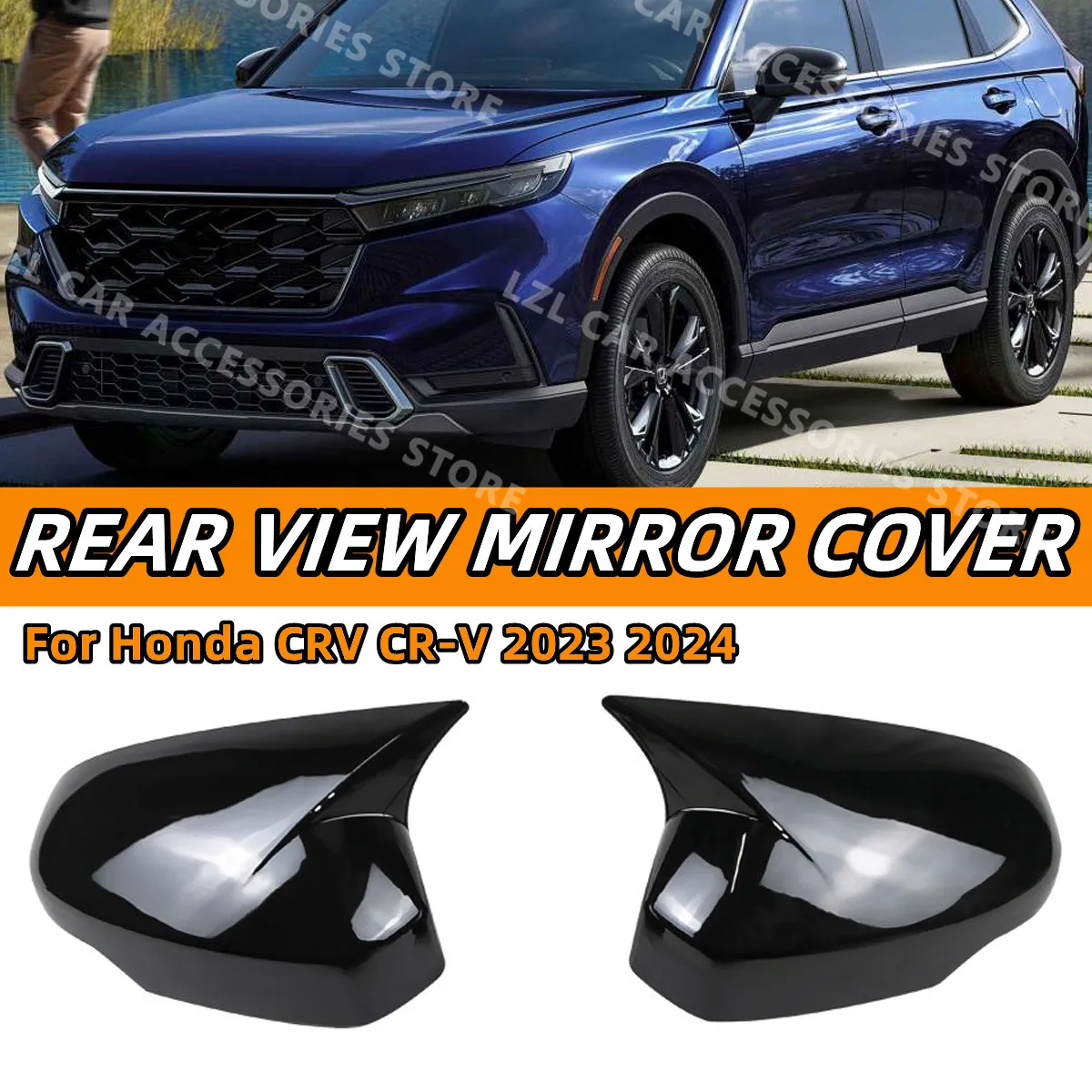 

Pair Rearview Side Mirror Cover Wing Cap Exterior For Honda CR-V CRV 2023 2024 Rear View Mirror Cover Trim Car Accessories