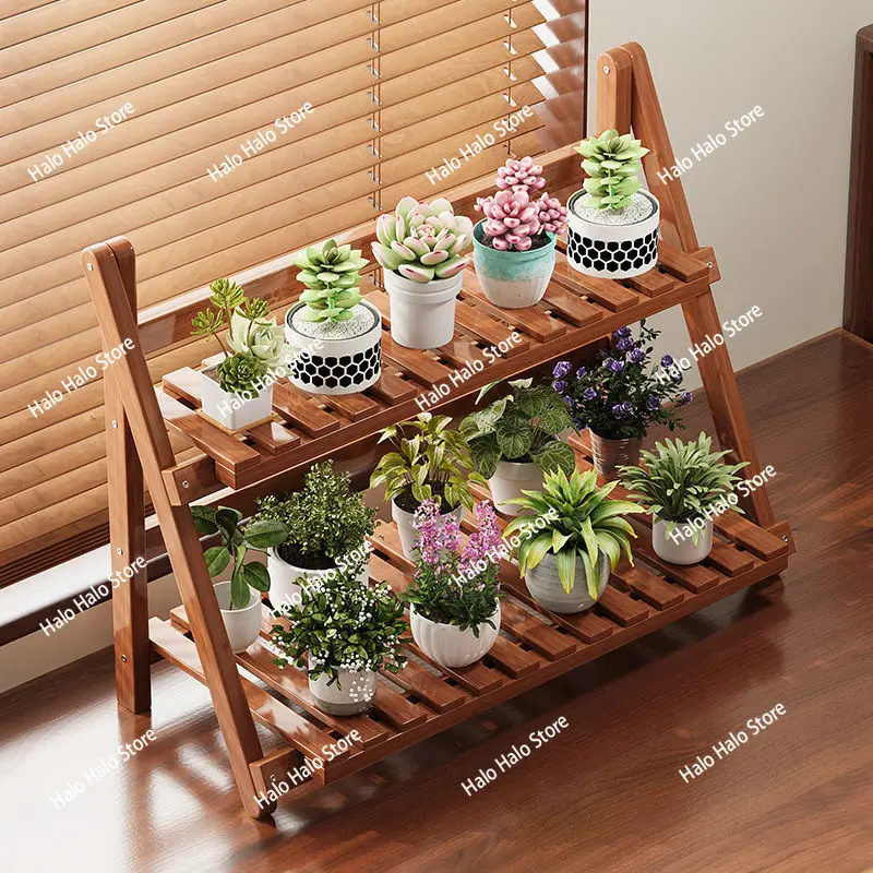 Desktop storage flower stand Home living room Window sill Desktop foldable flower pot storage rack Multi-layer stepped plant
