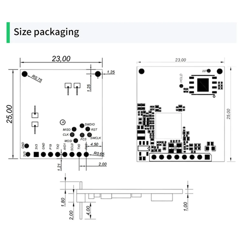 AA60-LD6002C มิลลิเมตรคลื่น 60G Fmcw Radar Sensor สําหรับ Non-Contact สําหรับ Fall Detection Systems