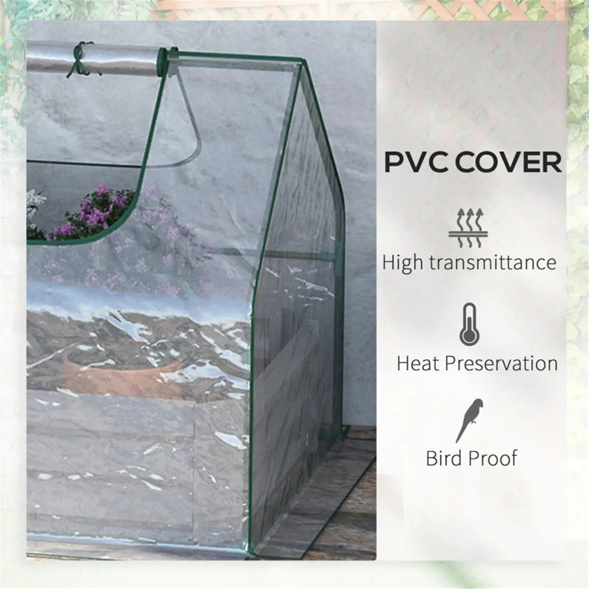 Portable Mini Greenhouse for Seedlings - Outdoor Garden Plant Shelter with Clear Cover