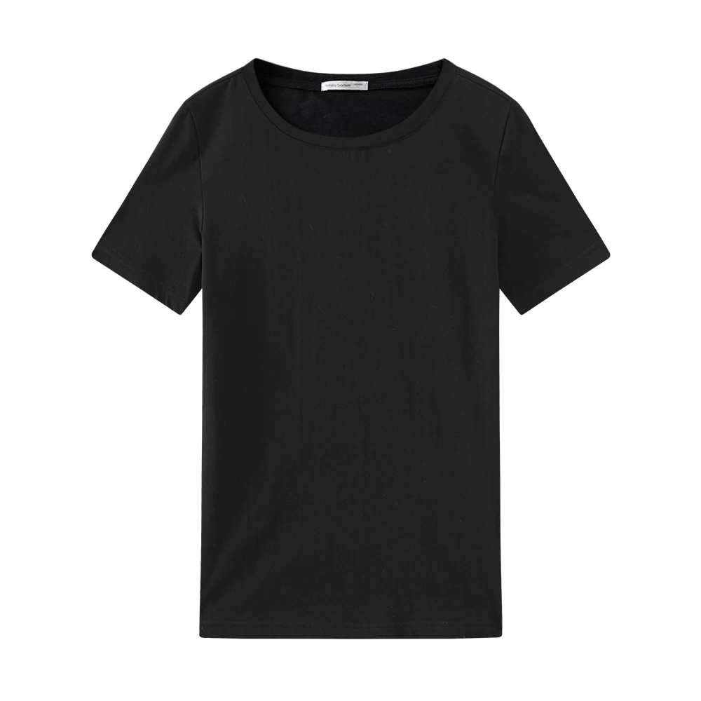 Metersbonwe-short-sleeve T-shirt for women, solid color, basic, loose, round-necklace, casual, special sale, 618518