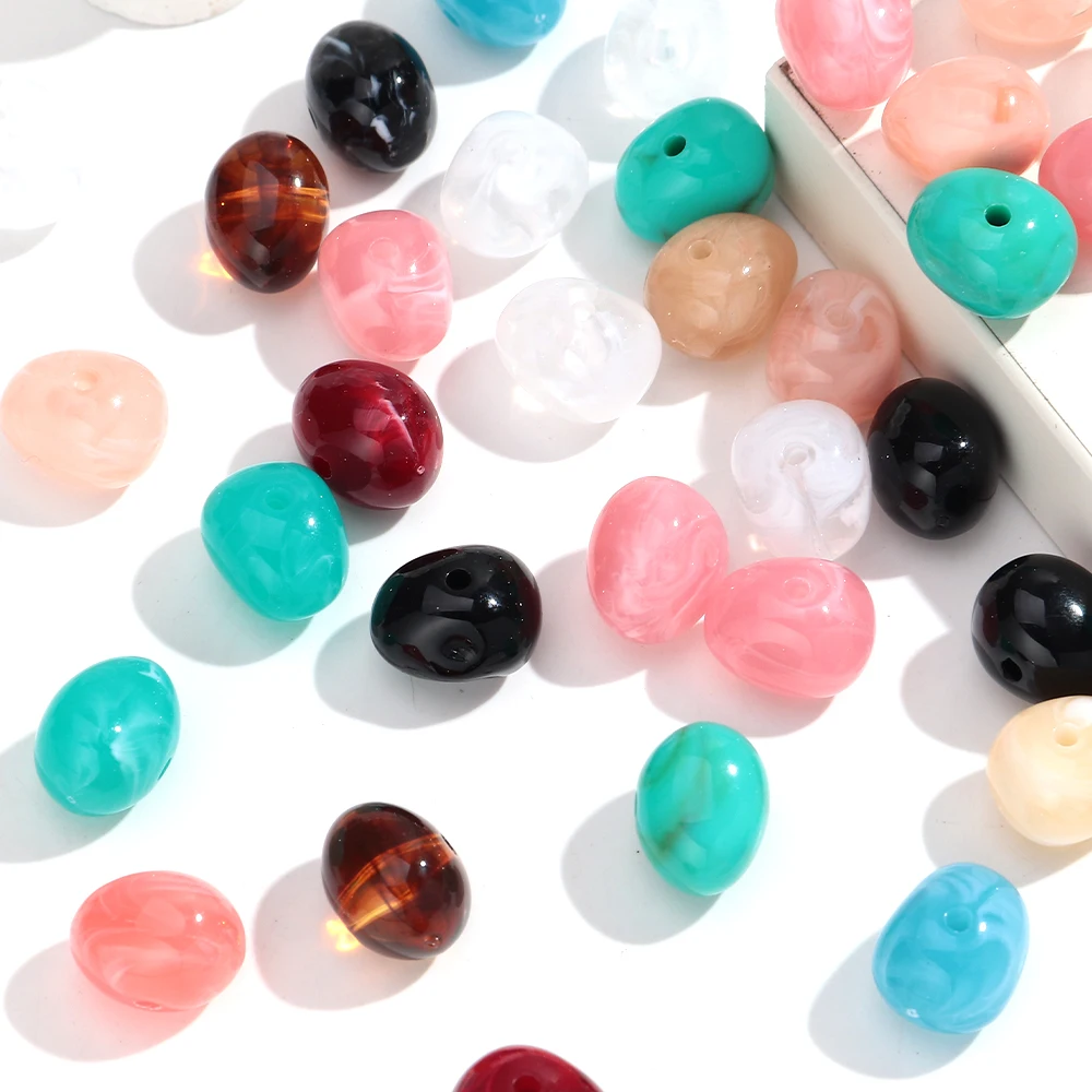 20pcs Irregular Geometric Colorful Acrylic Loose Beads