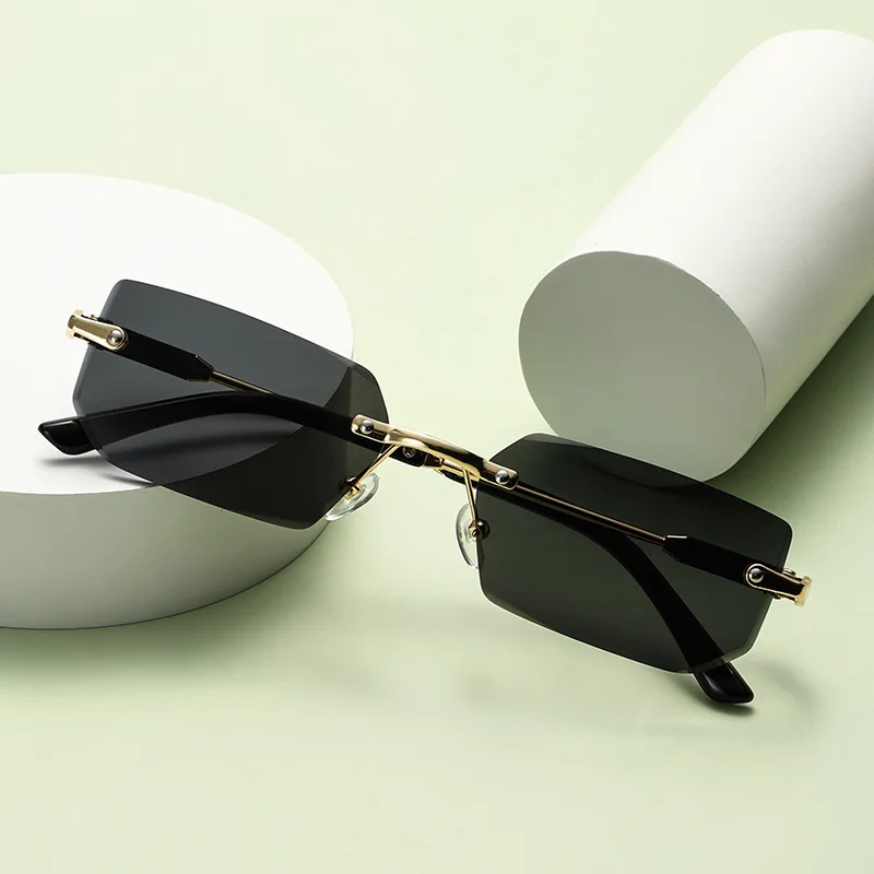

New Frameless Fashionable Sunglasses Personality UV400 Protection Outdoor Travel Street Photography Unisex Shades Glasses
