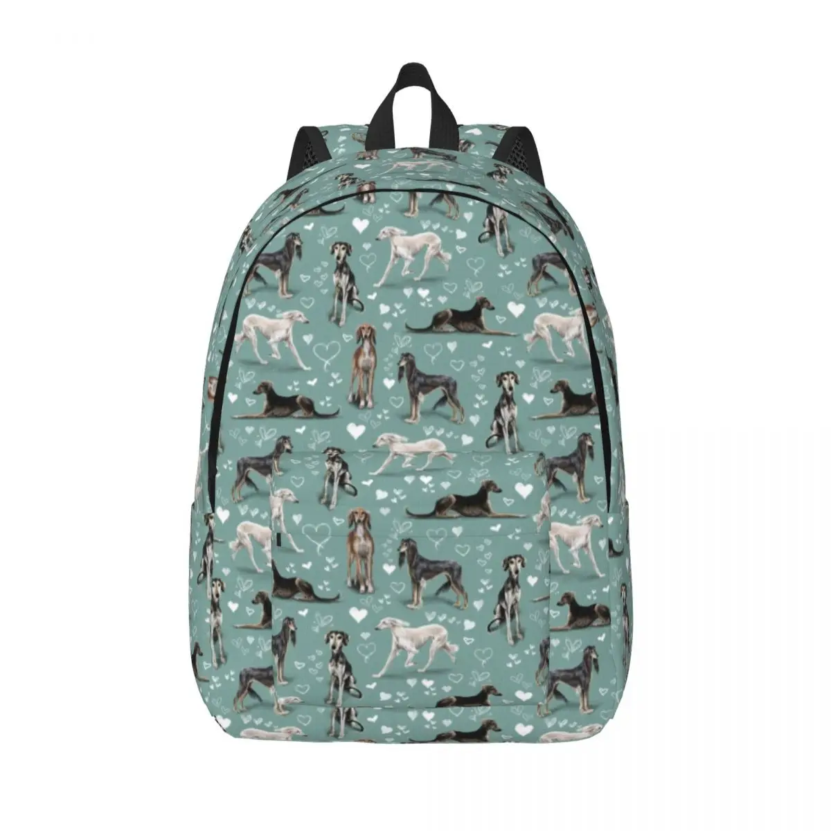 Custom The Saluki Green Laptop Backpack Men Women Fashion Bookbag for College School Student Greyhound Sighthound Dogs Bag