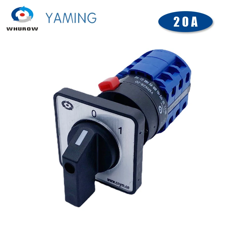 LW26-20/3 Single Hole Mounted OFF-ON 6-wire Power Universal Rotation Selection Rotary 20A Cam Switch