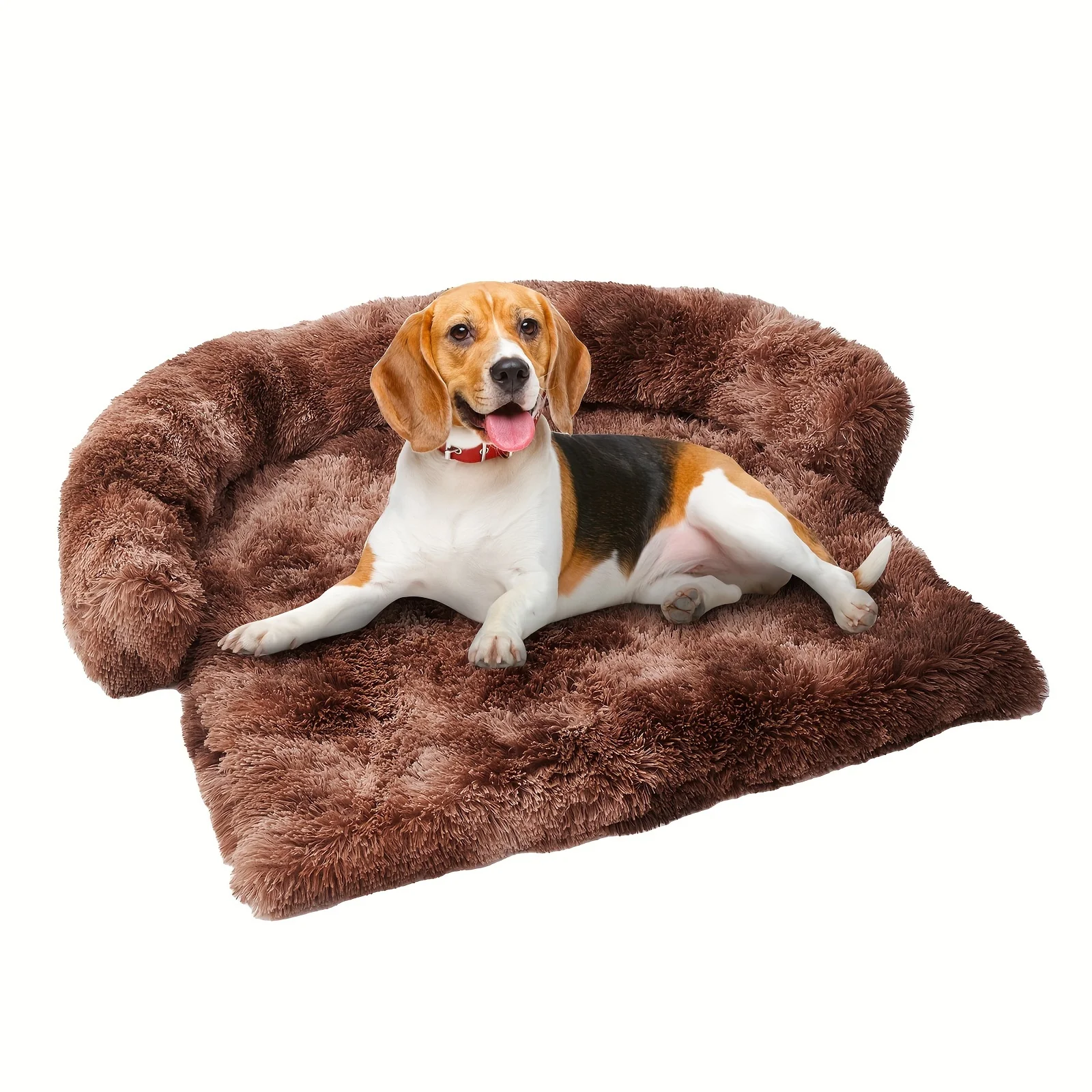 

Large and Medium Dog Calming Sofa Bed Mat - Ultra-Soft Fluffy Plush Protector with Detachable Washable Cover, Ideal for Indoor,