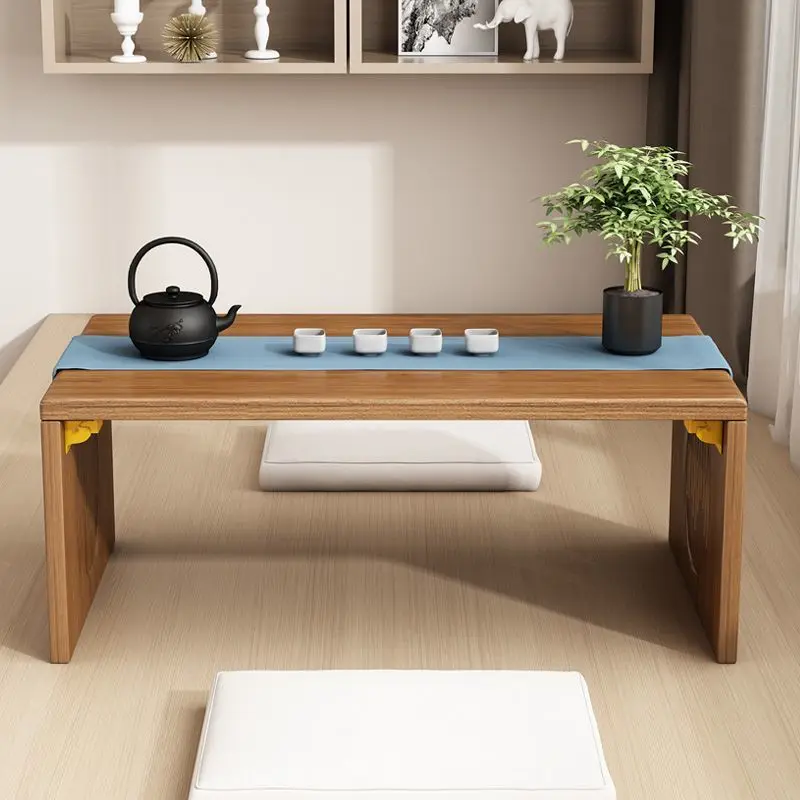 with Smooth Finish Versatile Bamboo Folding Table - Japanese Style, Perfect for Bedroom & Study, Durable Low-Rise Design