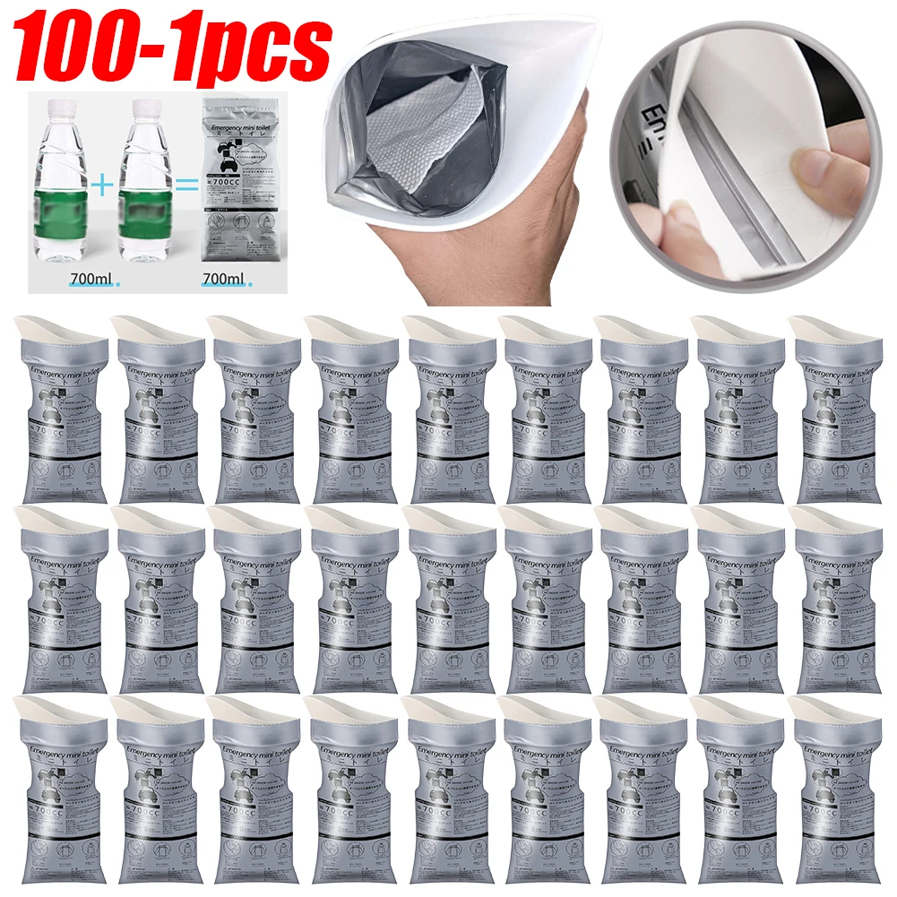 100-1PCS Urine Bag Outdoor Emergency Urinate Bags 700ml Disposable Travel Mini Mobile Toilet Vomit Bag Portable Urine Bag