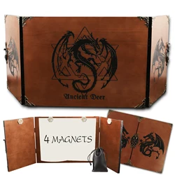 DND Dungeon Master-pantalla DM tallada con láser de madera, accesorios de mesa RPG para mazmorras y Dragon Game Master