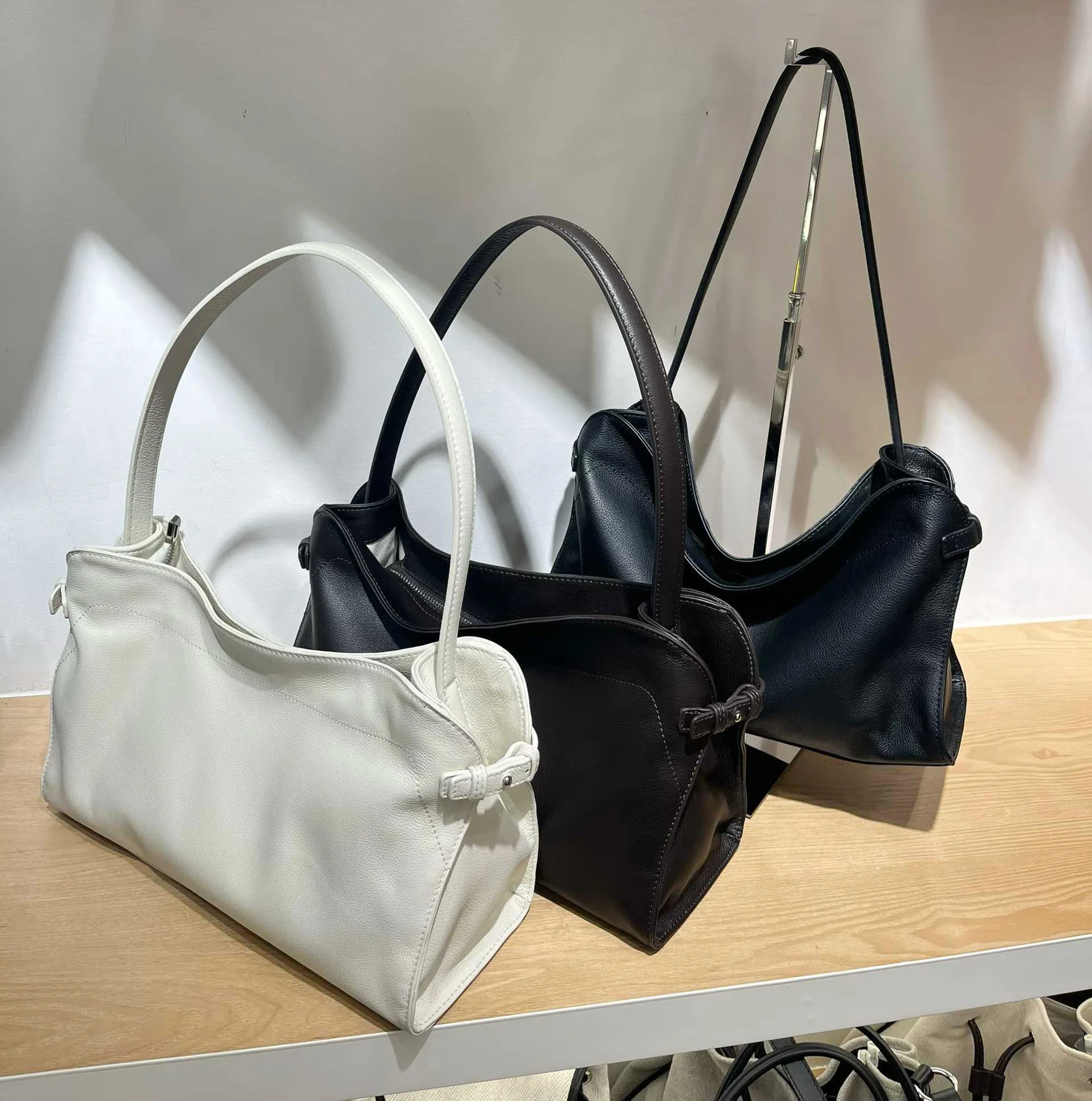 FIRMRANCH 2026 Autumn/Winter Limited Edition Premium Suede Cowhide Leather Large Capacity Versatile Shoulder Bag Tote For Woman