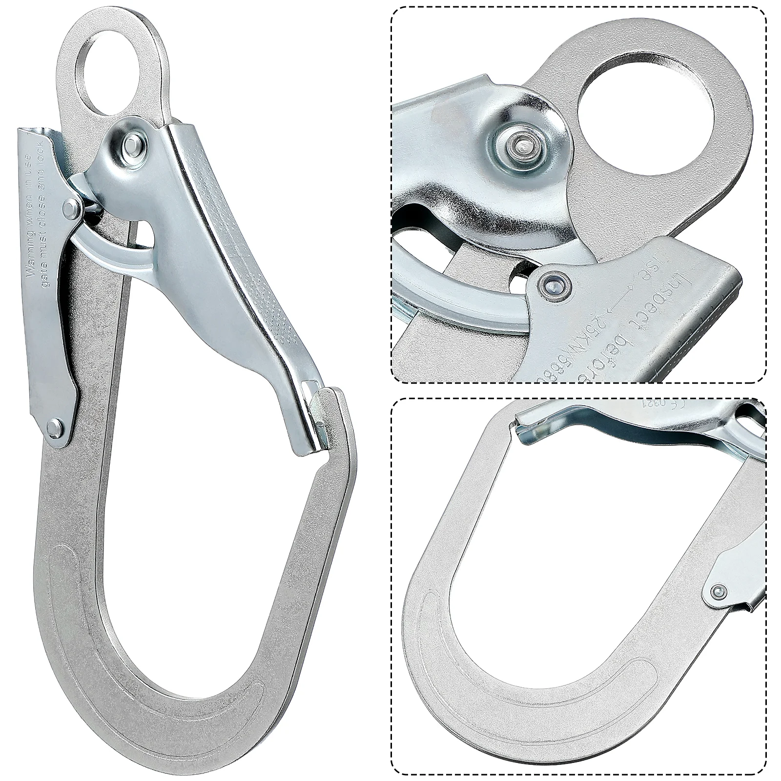 2 Pcs Climbing Carabiner Hooks Self-Locking Big Quick Links Downhill Safety Rope