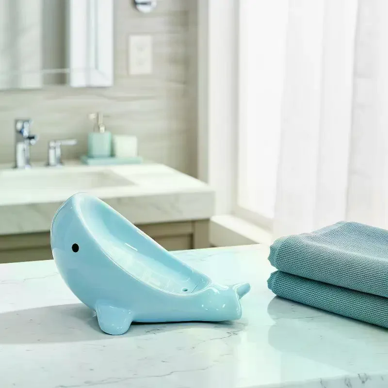 Innovative Whale Soap Dish Water Draining Feature For Clean Bathrooms