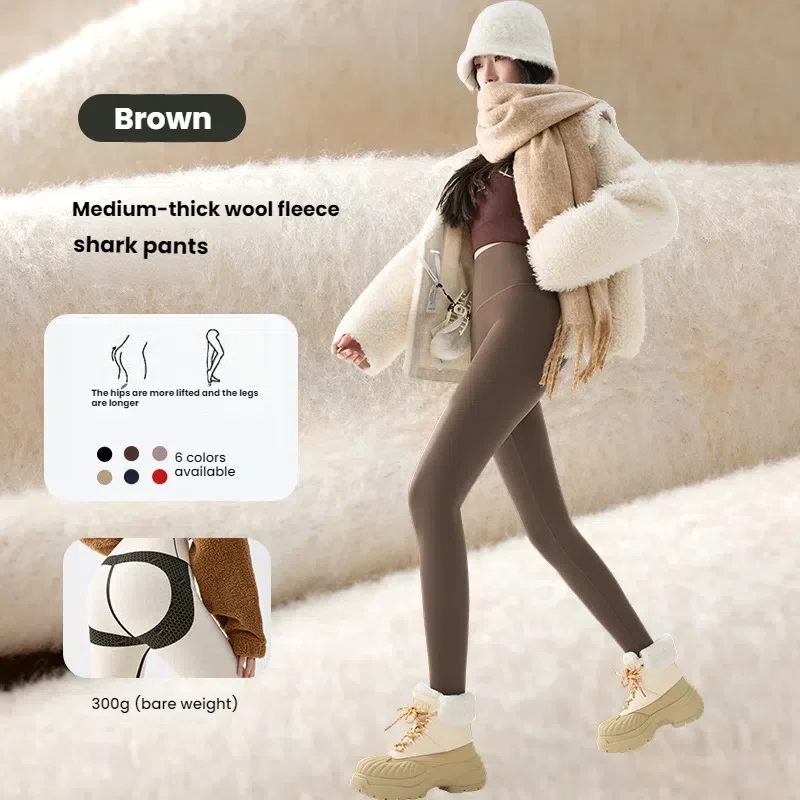 Women's Thermal Yoga Pants Fleece Lined Tummy Control High Waist Winter Leggings Warm Wool Blend Squash Bottoms Leggings Tights
