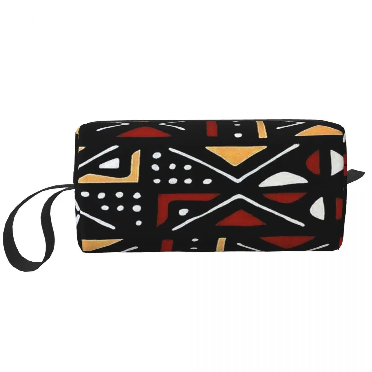 African Bogolan Mudcloth Pattern Makeup Bag Cosmetic Storage Dopp Kit Toiletry Cosmetic Bag for Women Beauty Travel Pencil Case