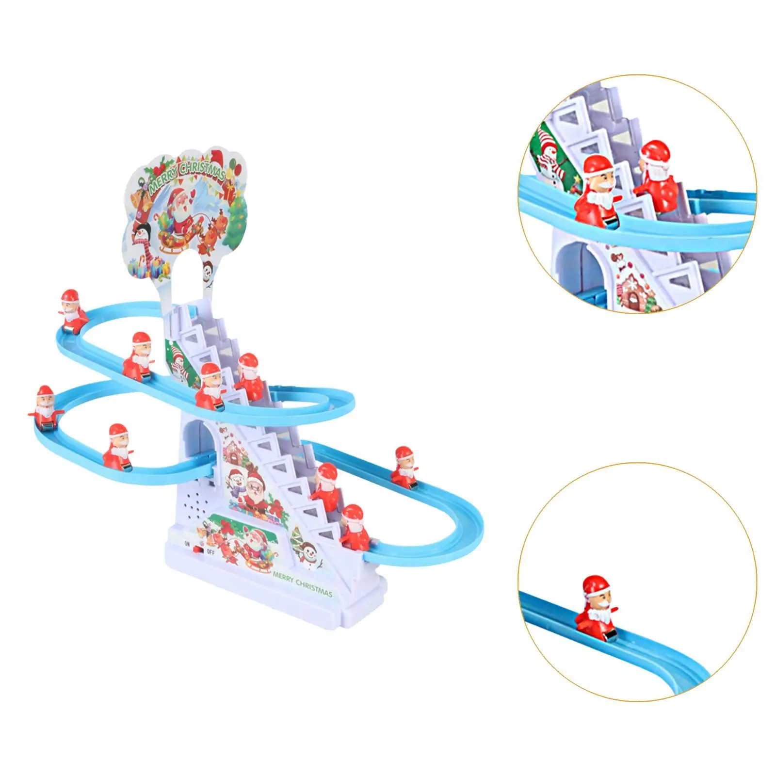 Santa Slide Play Set com Música e Luzes LED Piscando, Escada Escalada, Deslizante Track Toy para Crianças, Presentes de Aniversário Kids