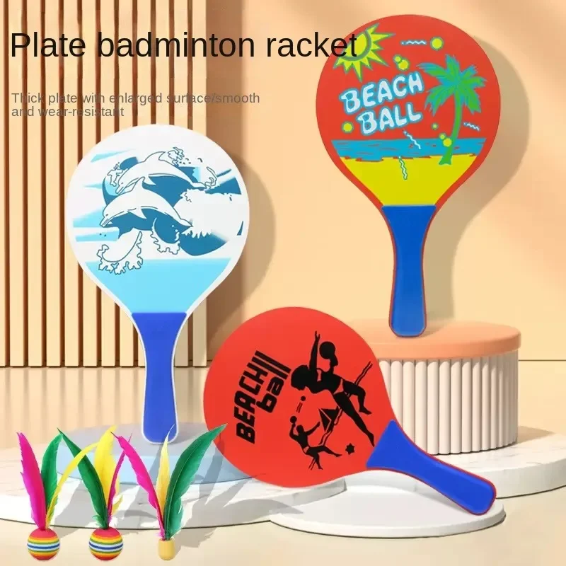 Beach Paddle Ball Game Badminton Tennis Pingpong Beach Cricket Wood Racket Paddles Set Outdoor Racquet Game for Adults Board