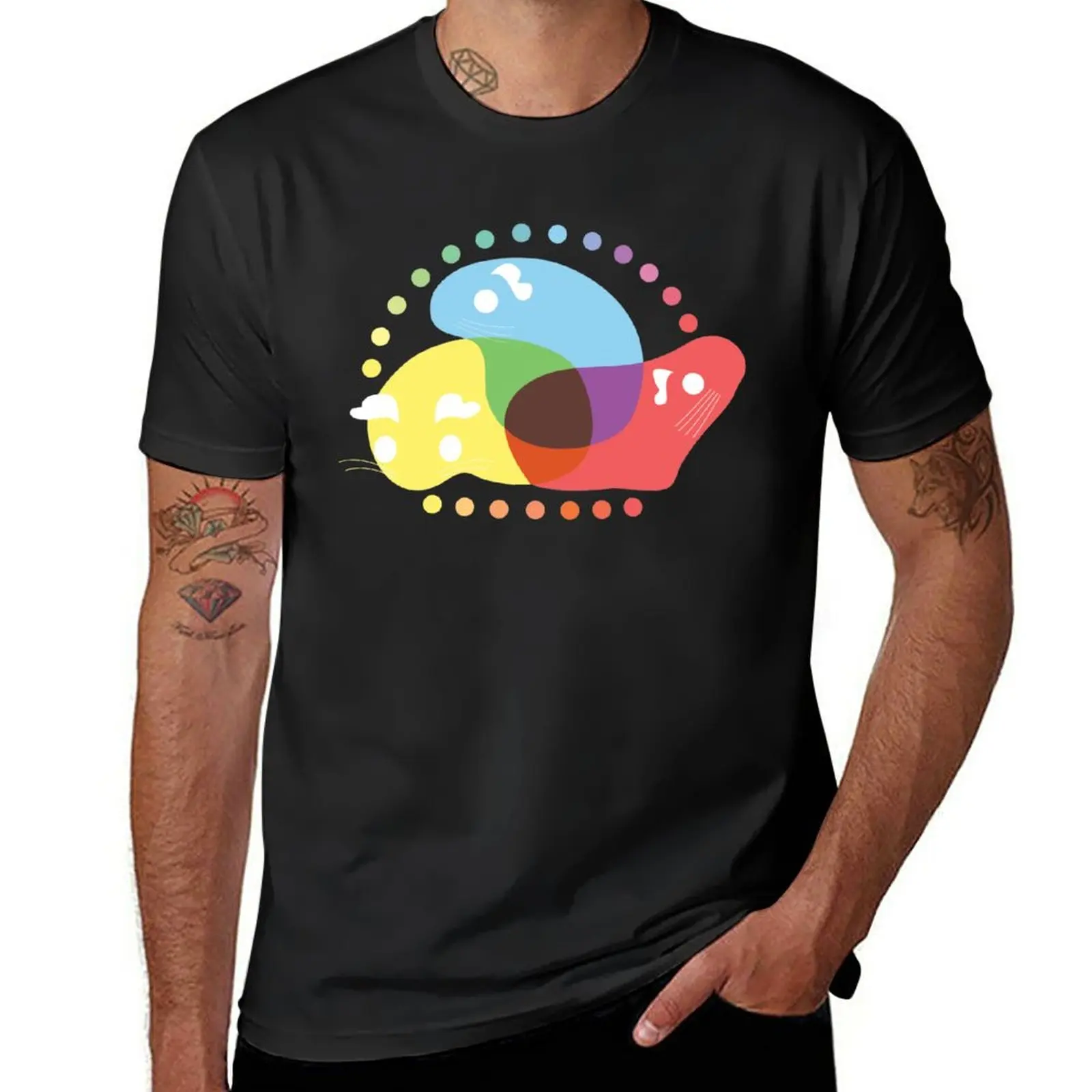 

New Guinea Pigs in Technicolor T-Shirt graphics t shirt Tee shirt plus size tops black t shirts t shirts for men graphic