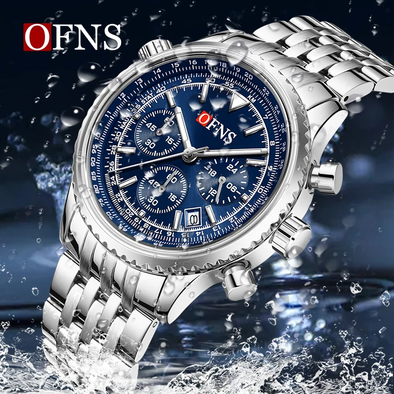 OFNS 5517 Top New Fashionable And Casual Men\'s Quartz Watch Style Steel Waterproof Six pin Calendar Luxury Business Men\'s Watch