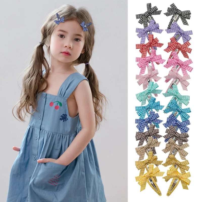 2 قطعة دبوس الشعر المكسور منقوشة الفتيات أغطية الرأس لطيف الحلو القوس دبوس الشعر لا تؤذي الشعر الجانب أدوات تصفيف الشعر اكسسوارات #2