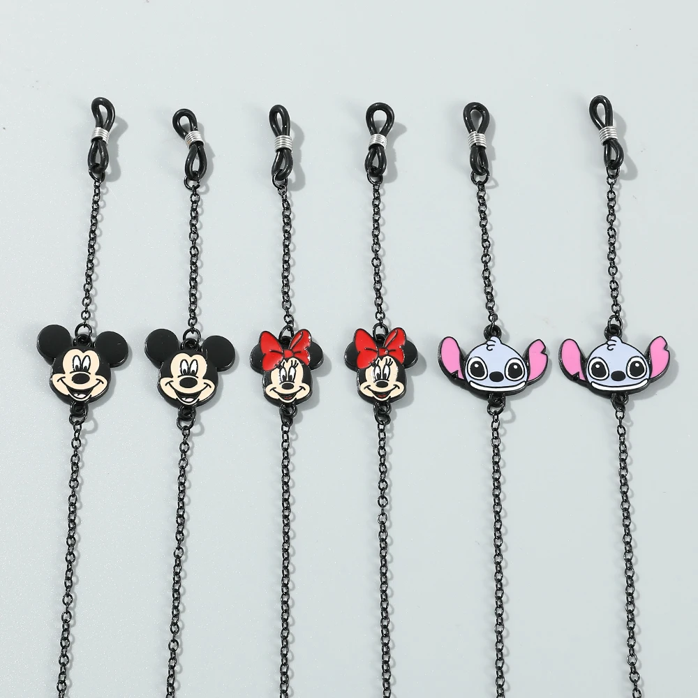 New In Disney Mickey Minnie Chain Glasses Chain for Men Women Stitch Sunglasses Chain Hanging Neck Eyeglasses Strap Accessories