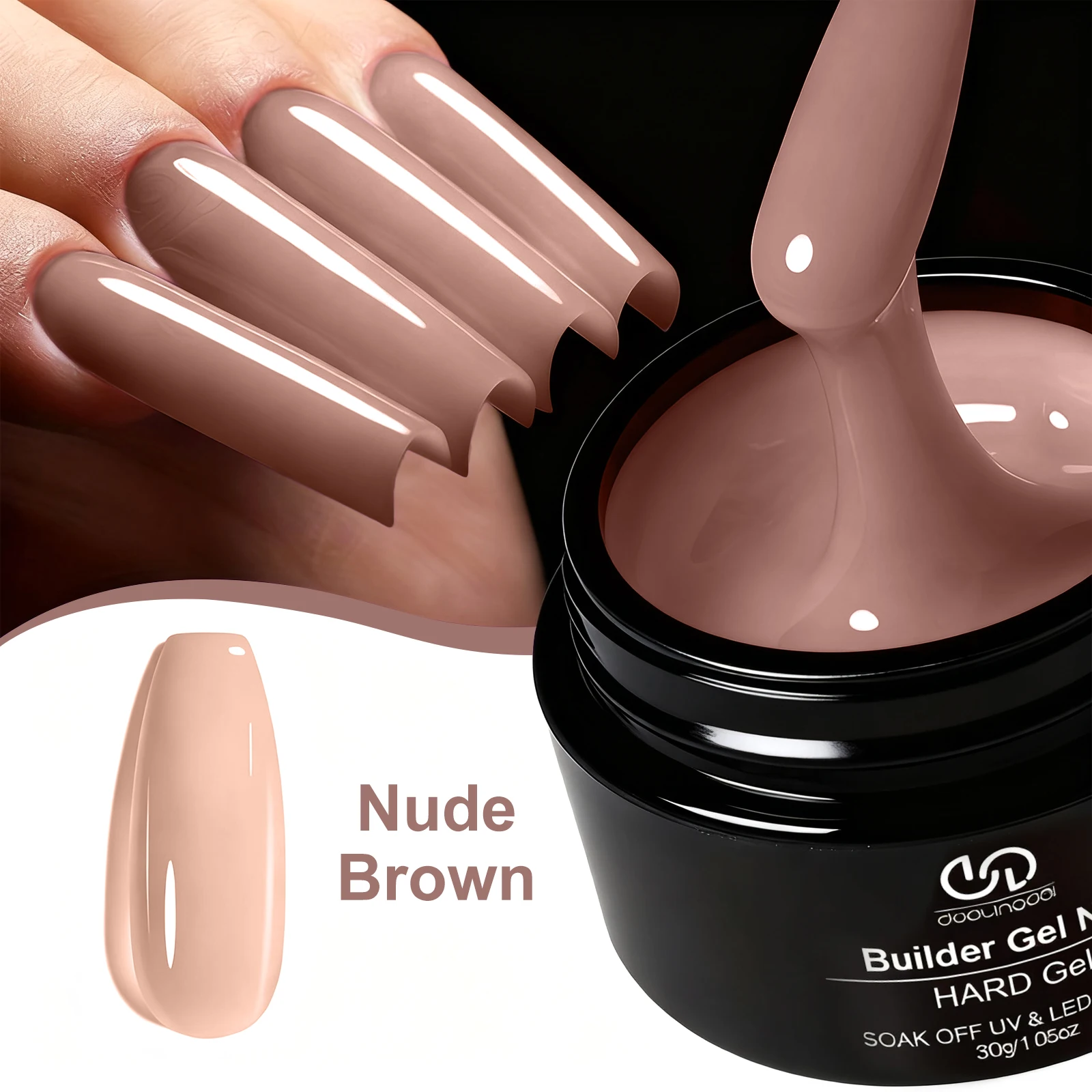 Duolingdai Staubiges Rosa Nude Gel Nagelverstärker 30G Burgunderroter Schimmer UV-Gel für Nagelverlängerung