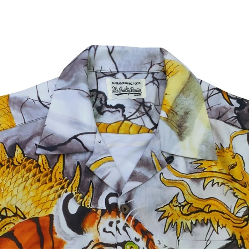 WACKO MARIA Streetwear Japanese High-end Shirt Men's Women's Fashion Print LWT Loose Hawaii Long Sleeve Shirt