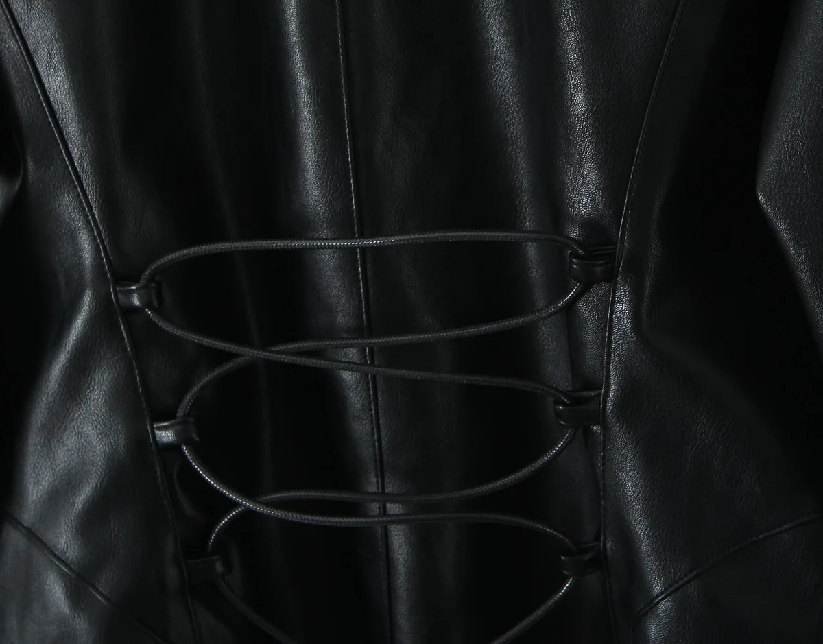 Frauen Pelz Patchwork Leder Jacken Pelzigen Kragen Schlank Tasten Volle Hülse Weiblichen Mantel 2025, Herbst Dame Straße Oberbekleidung