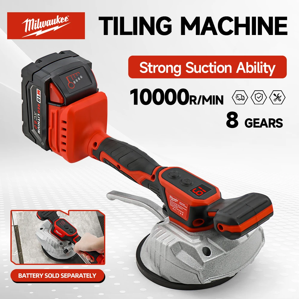 

Milwaukee M18 Tile Tiling Machine 8-Speed Control Cordless Tile Installation High Loading Capacity Wall Floor Electric Tools