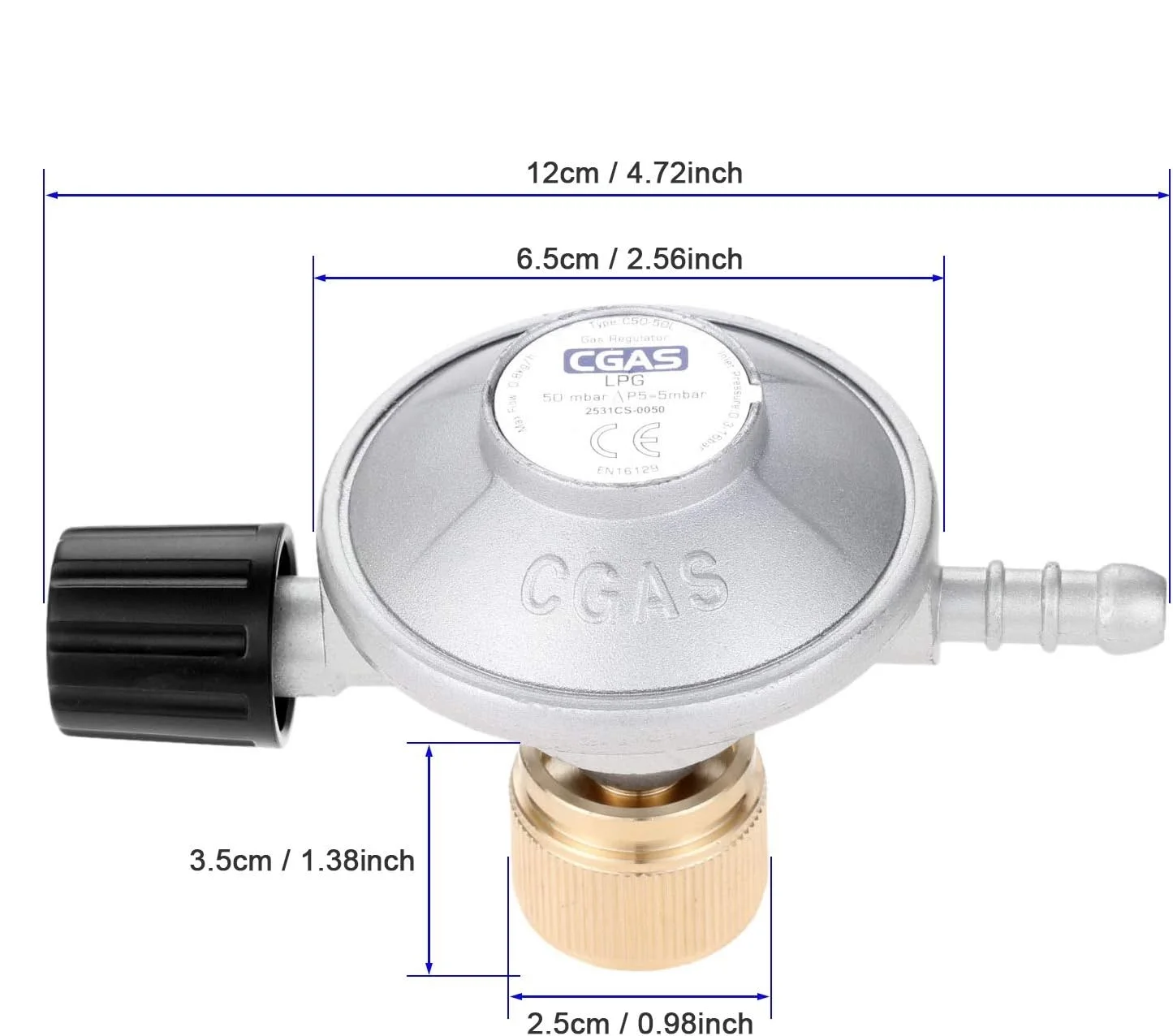 Regulador de baja presión de propano, válvula de botella de eliminación para estufa de Camping, flujo Ajustable, conexión de manguera de lengüeta de 8mm, conexión de 1lb
