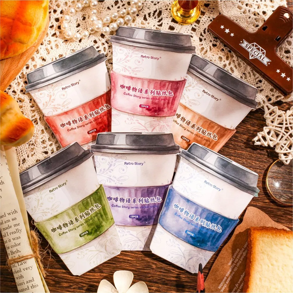 Journamm 15 шт./упак. наклейки серии кофейные материалы для домашних животных DIY Скрапбукинг дневник декор для альбома мусорный журнал наклейки для коллажа